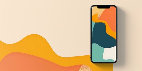 Abstract Phone Mockup With Colorful Design