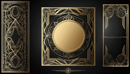 set of art deco frames, abstract geometric design pattern, illustration