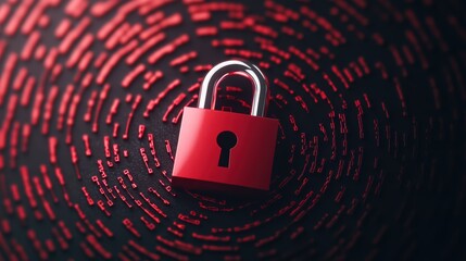 Wall Mural - conceptual image of a lock surrounded by encrypted code, symbolizing secure password protection