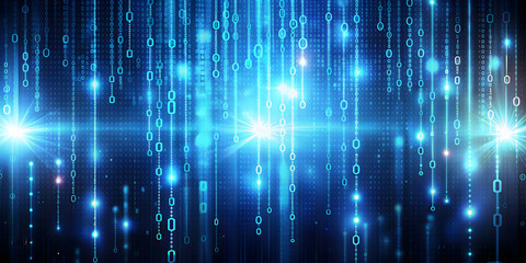 Abstract digital code background with binary numbers and lines, technology, coding, programming, data
