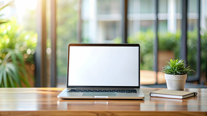 Product mockup of a blank laptop screen for branding and marketing purposes, technology, digital, computer