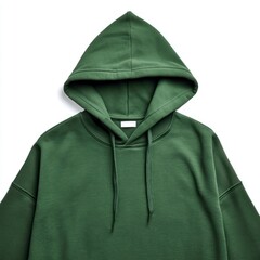 Wall Mural - Green Hoodie with Drawstring Isolated on White.