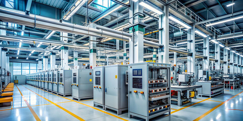 Electrotechnology in a modern factory system, factory, electrotechnology, automation, machinery, electrical