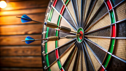 close up of a dart machine with dart arrows on the board, dart, game, target, bullseye, competition,