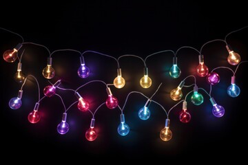 Wall Mural - a string of colorful fairy lights in a variety of shapes and sizes