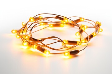 Wall Mural - a vibrant strand of led string lights, glowing with a warm, inviting light