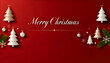 © Massimo Todaro - Elegant 'Merry Christmas' Banner with Minimalist Holiday Decorations on Red Background