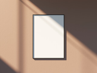 Empty framed canvas for mockups and art illustrations