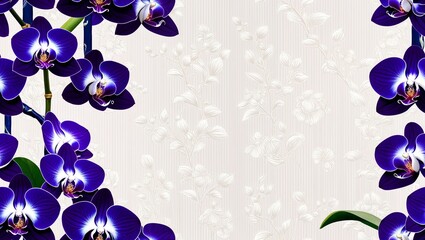 Sticker - Indigo orchids smooth texture seamless plain white background design