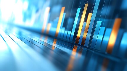 Wall Mural - vibrant blues and oranges converge in a graphic design filled with dynamic data visualization.