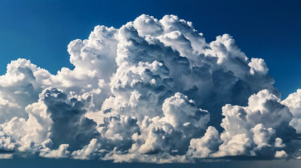 Beautiful sky adorned with fluffy cumulus clouds, simply serene