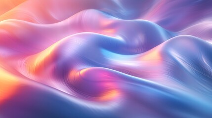 Wall Mural - Waves of soft gradient colors flow across the background, blending seamlessly in an abstract design.