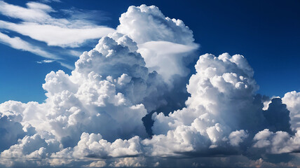 Beautiful sky adorned with fluffy cumulus clouds, simply serene