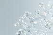 © Wasin - Abstract glass molecular structure on light gray color background. Futuristic technology wallpaper. Science or medical banner