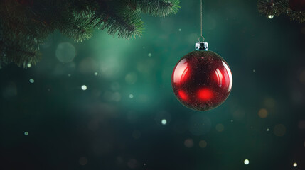 Canvas Print - Christmas ball for the holiday tree. Shiny bauble for winter Xmas holidays.