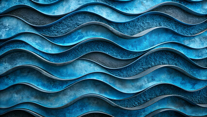 Wall Mural - Sea wave pattern with abstract blue texture resembling modern lava stone background , ocean, waves, texture, abstract, blue