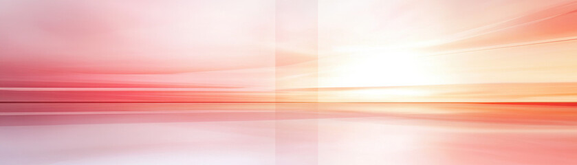 Wall Mural - a pink and orange sky with a reflection of the sun on the water