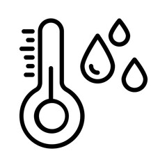 Wall Mural - temperature drop water  line icon