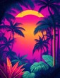 © Romaboy - Retro image of the tropics, in neon light.