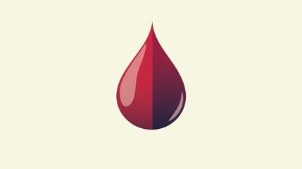 A red drop of blood is shown on a white background