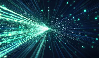 abstract teal light burst