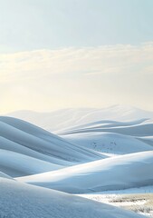 Wall Mural - Snow Covered Hills and Blue Sky