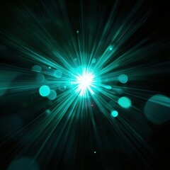 Wall Mural - Bright teal light bursts