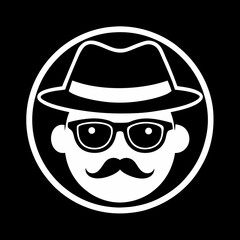 Wall Mural - Fedora hat, glasses and mustache icon vector illustration