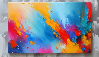 Wall Mural - Vibrant Abstract Canvas Art Created with Generative AI Techniques