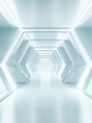 Poster - Futuristic white hallway