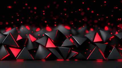 Wall Mural - a dynamic arrangement of black and red triangular shapes creating an engaging visual effect in a con