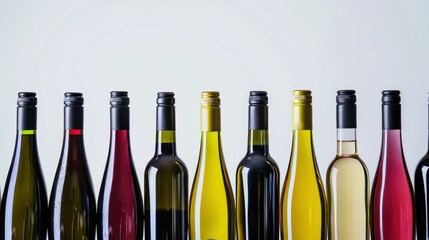 Wall Mural - Grape wine bottles background