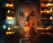 © kazitafahnizeer - golden key In the hand of a woman, there is a glow, a business concept illustration