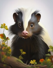 Canvas Print - Skunk in the forest 