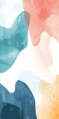 Poster - Abstract Watercolor Background With Blue, Pink, And Yellow Shapes