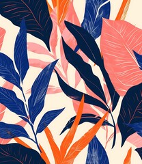 Poster - Tropical Leaves Pattern Illustration