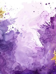 Wall Mural - Purple and gold abstract art