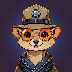 Sticker - Adventurous Meerkat with Hat and Goggles