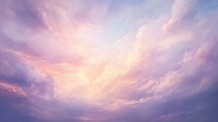 Wall Mural - soft pastel sky with wisps of light clouds and a peaceful atmosphere