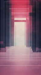 Poster - Abstract, geometric shapes create a pathway with a light at the end.