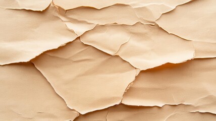 Close-up of crumpled brown paper texture.