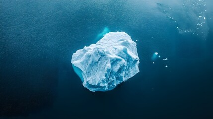 Wall Mural - an aerial view of an iceberg floating in the water, showcasing its massive size and intricate detail