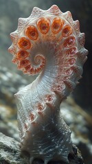 Wall Mural - intricate spiral shell: a close-up look at a whimsical marine creature