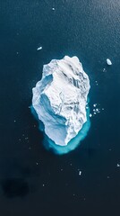 Wall Mural - an aerial view of an iceberg floating in the water, showcasing its massive size and intricate detail