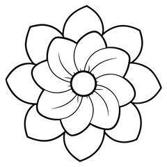 Wall Mural - Line art of a anemone flower. Vector illustration 
