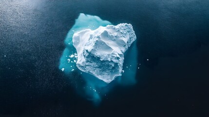 Wall Mural - an aerial view of an iceberg floating in the water, showcasing its massive size and intricate detail