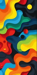 Canvas Print - Abstract Colorful Wavy Background