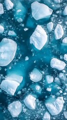 Wall Mural - an aerial view of an iceberg floating in the water, showcasing its massive size and intricate detail
