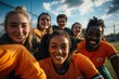 © Abdul - An inclusive sports team with members of different genders, races, and abilities working together on the field, emphasizing the power of unity in diversity