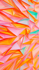 Wall Mural - Abstract geometric pattern in pink, orange, and green.